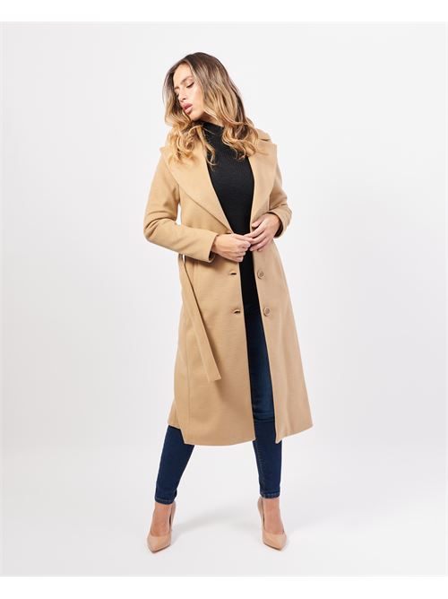 MDM long coat in cloth with belt MADEMOISELLE DU MONDE | F537-7097CAMMELLO